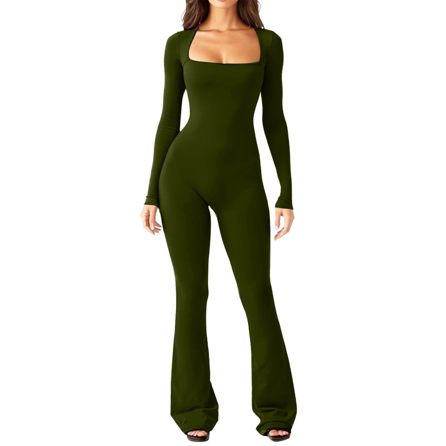 The Shapewear Jumpsuit Square Neck Wide-Leg Long Sleeve