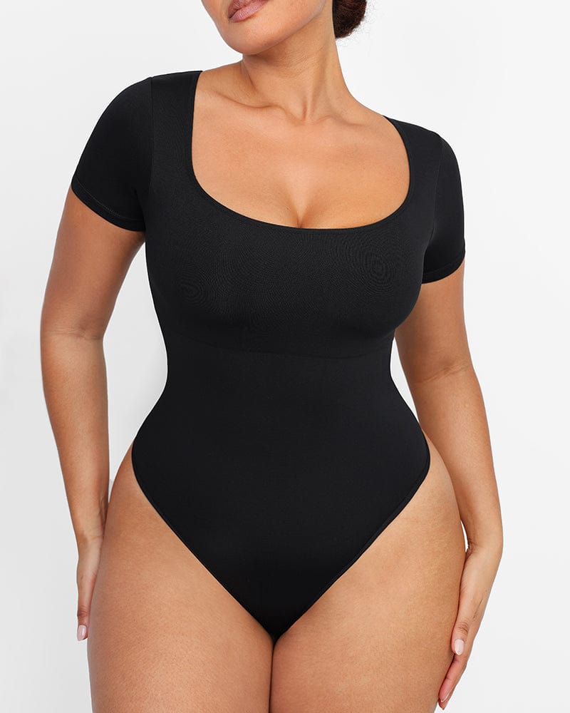 Tanga-Bodysuit mit Rundhalsausschnitt