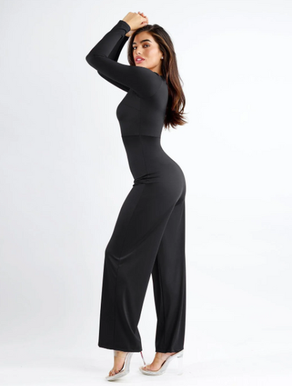 The Shapewear Jumpsuit Square Neck Wide-Leg Long Sleeve