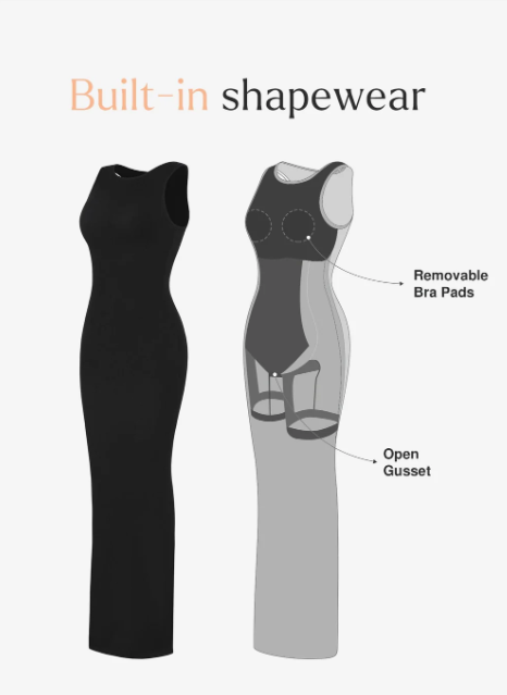 The Shapewear Dress Crew Neck Sleeveless Maxi