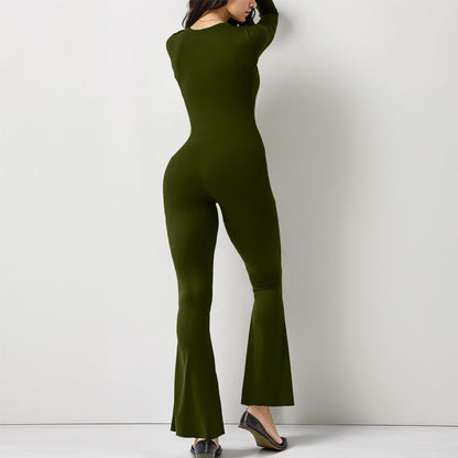 The Shapewear Jumpsuit Square Neck Wide-Leg Long Sleeve